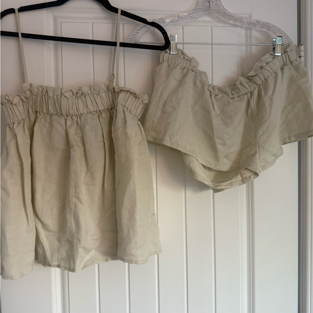 Lovers + Friends Elegant Cream Top & Shorts